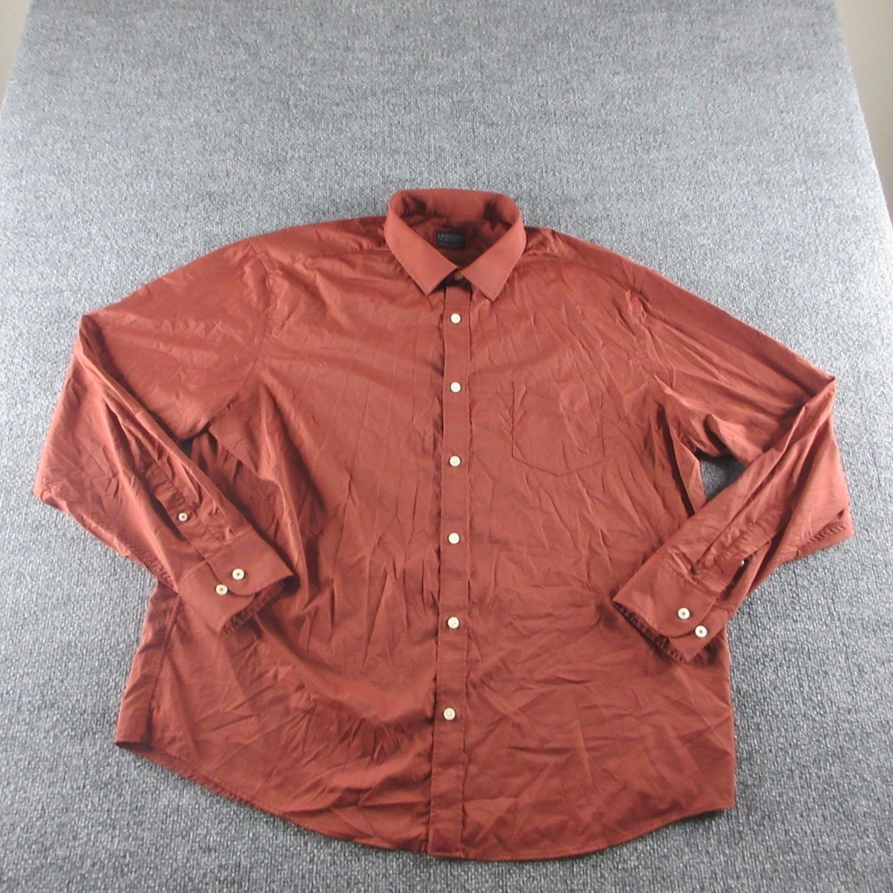 UNTUCKit Shirt Mens 2XL Red Gironde Long Sleeve Button Up‎ Stretch Nylon Casual
